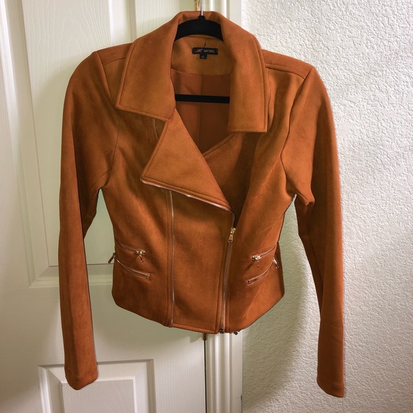 Rustic Orange Faux Suede Zip Up Jacket 🧥 - Picture 2 of 5